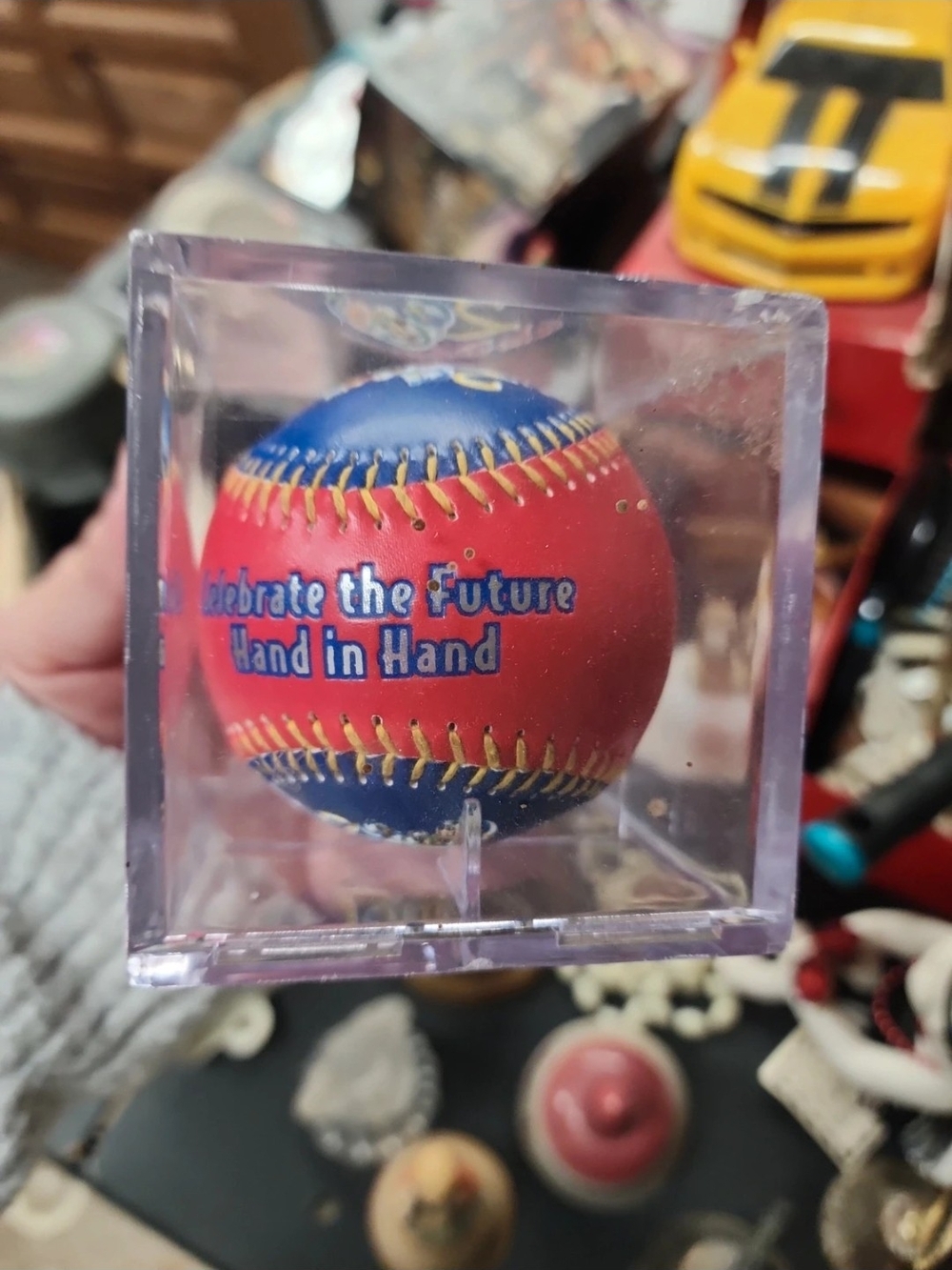 Red and Blue Decorative Baseball Accent - Home Accents Disney 25 Years
